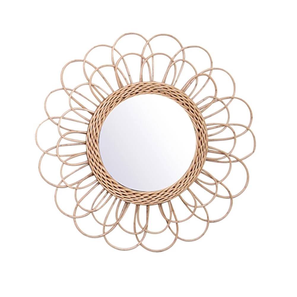 Rattan Mirror Round - Cermin Rotan Inovatif Seni Rumah Tangga