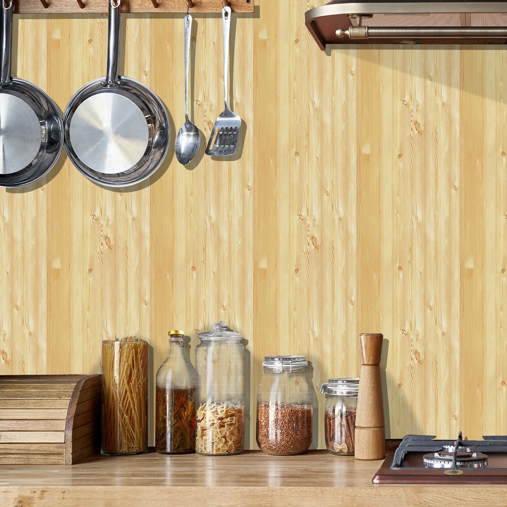 Interior Design Scandinavian - Wallpaper PVC Motif Kayu Skandinavia untuk