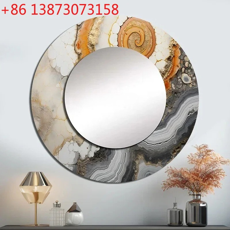 Rattan Mirror Round - Cermin bundar oval personalisasi, hiasan dinding