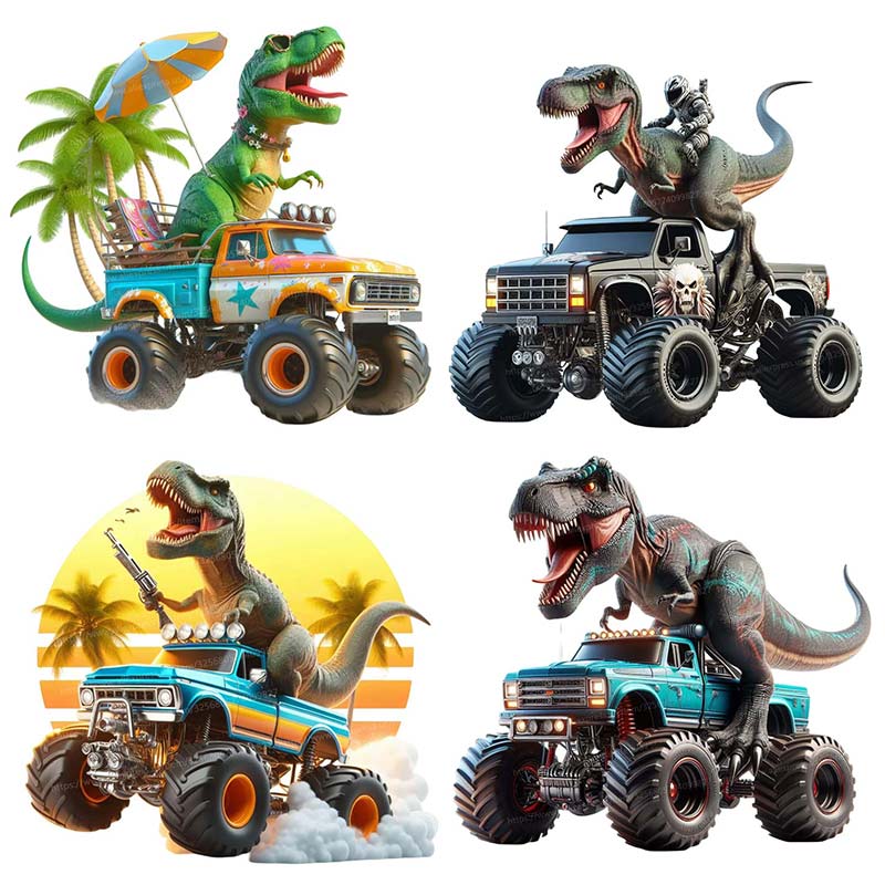 Interior Design Magazine - Tyrannosaurus dinosaurus naik Monster truk stiker