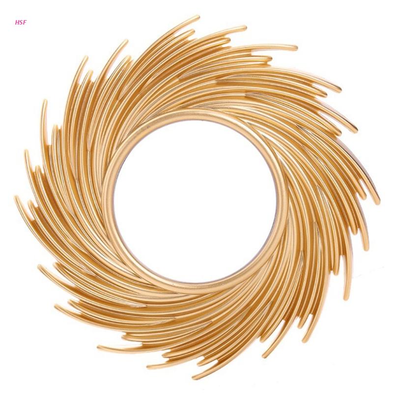 Rattan Mirror Round - Dekorasi bentuk matahari cermin dekorasi latar