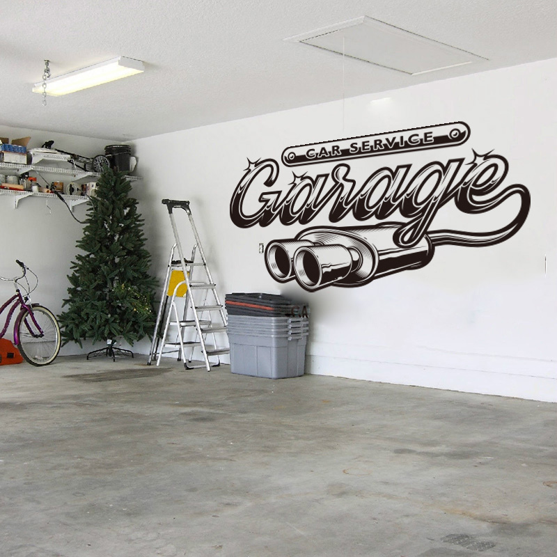 Interior Design Magazine - Stiker Dinding Garasi Layanan Mobil Retro
