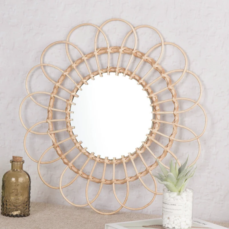 Cermin Gantung Rotan Bentuk Bu - Rattan Mirror Round ulasan dan harga
