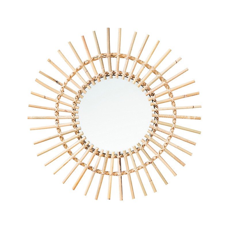 Cermin rias gantung dinding ro - Rattan Mirror Round ulasan dan harga