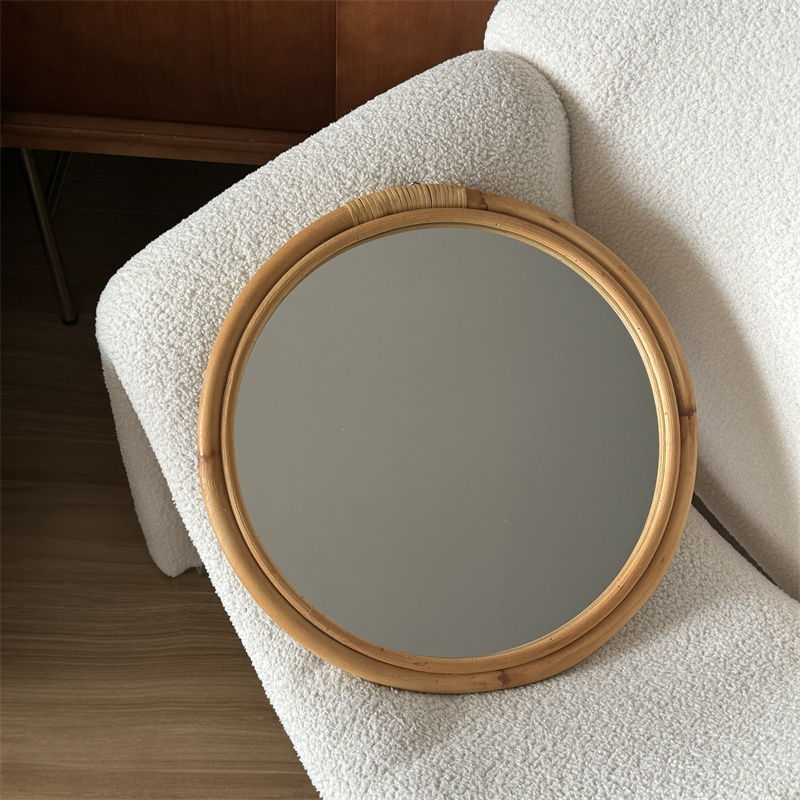 Cermin Rotan Abad Pertengahan  - Rattan Mirror Round ulasan dan harga