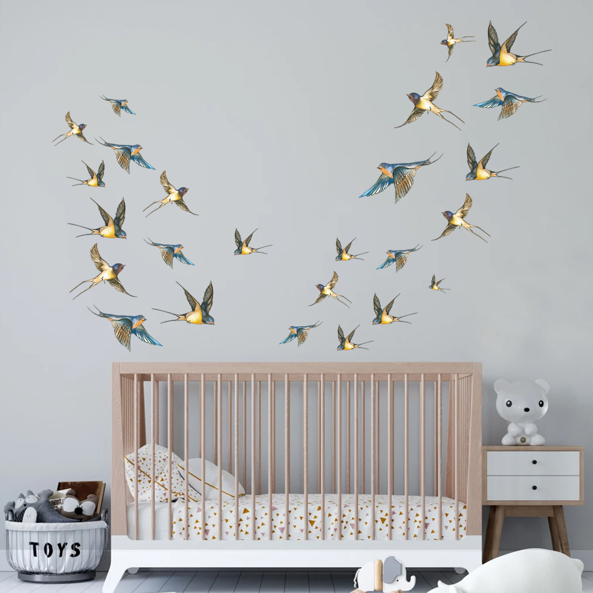 Stiker dinding burung cat air, - Interior Design Magazine ulasan dan harga