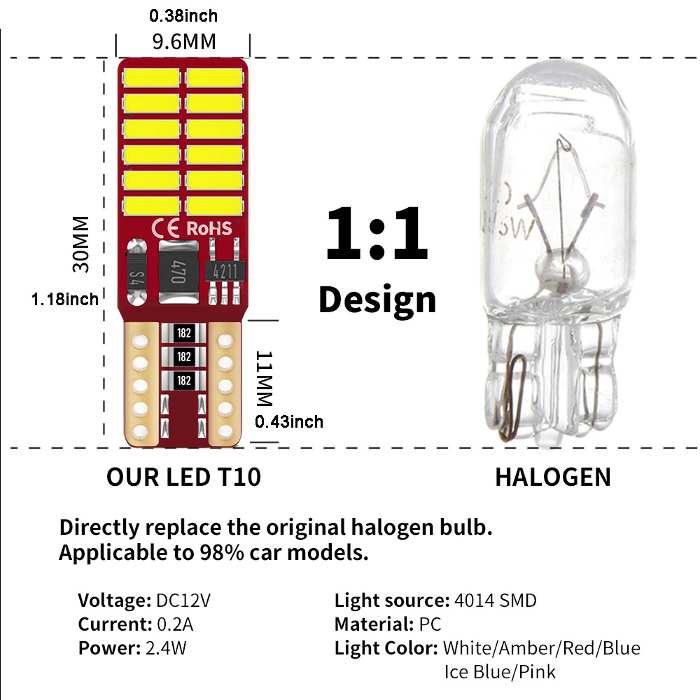 2-10 buah W5W LED T10 lampu Le - Interior Design Icon ulasan dan harga