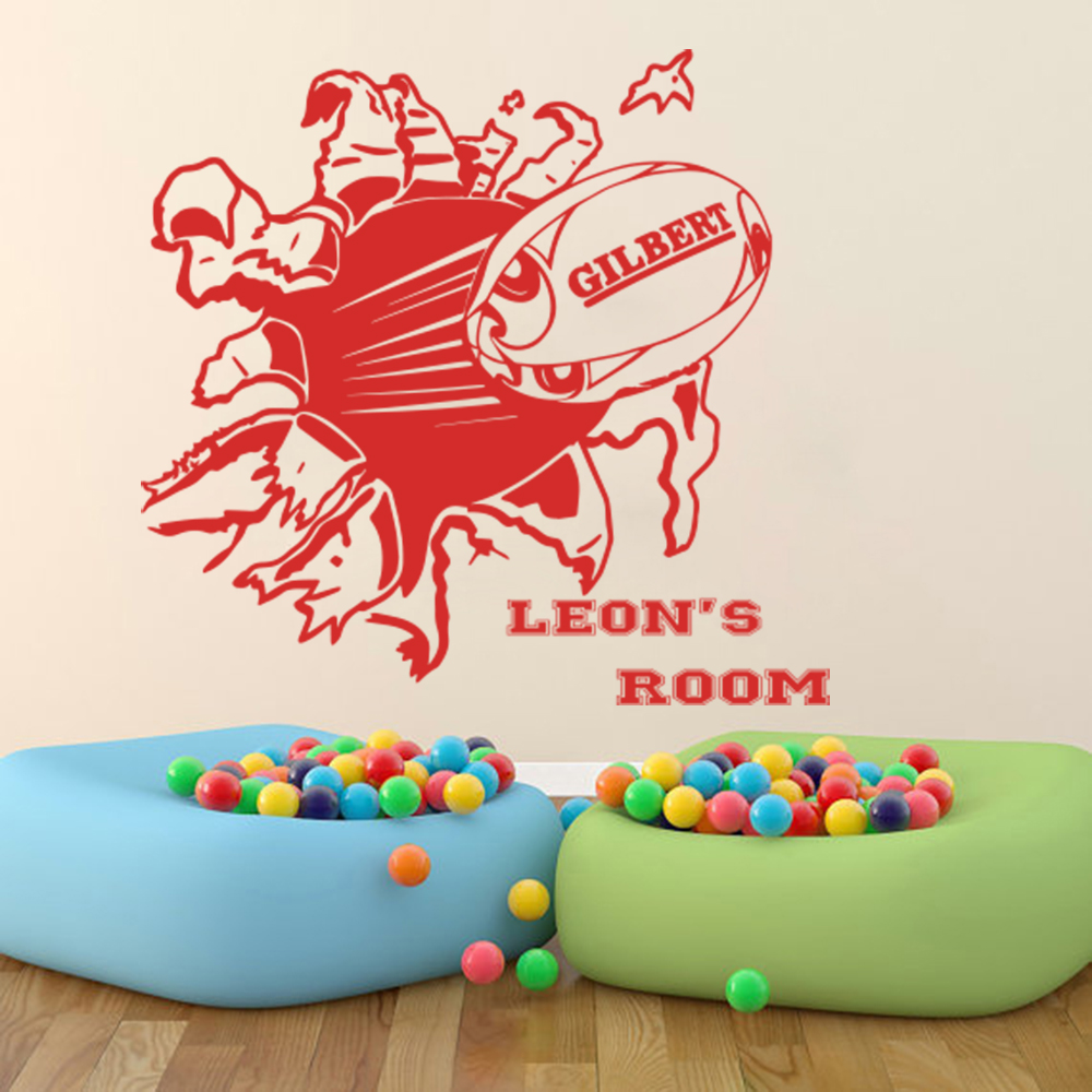 Personalized Nama Rugby Stiker - Interior Design Magazine ulasan dan harga