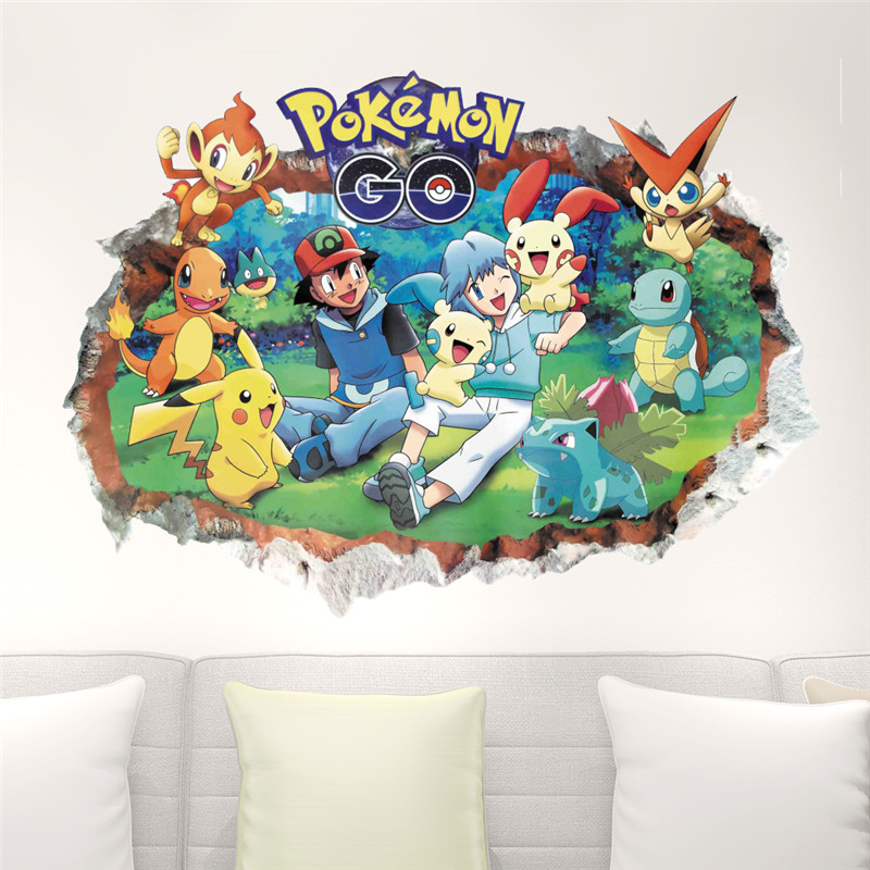 Stiker dinding kartun 4:pikach - Interior Design Magazine ulasan dan harga