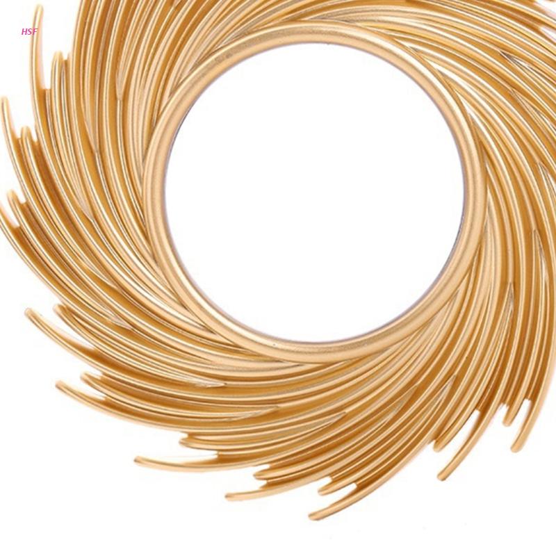 Dekorasi bentuk matahari cermi - Rattan Mirror Round ulasan dan harga